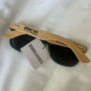 NEW MOUNT GAY RUM Bamboo Wood Sunglasses Wayfarer Wooden Style NEW Barbados